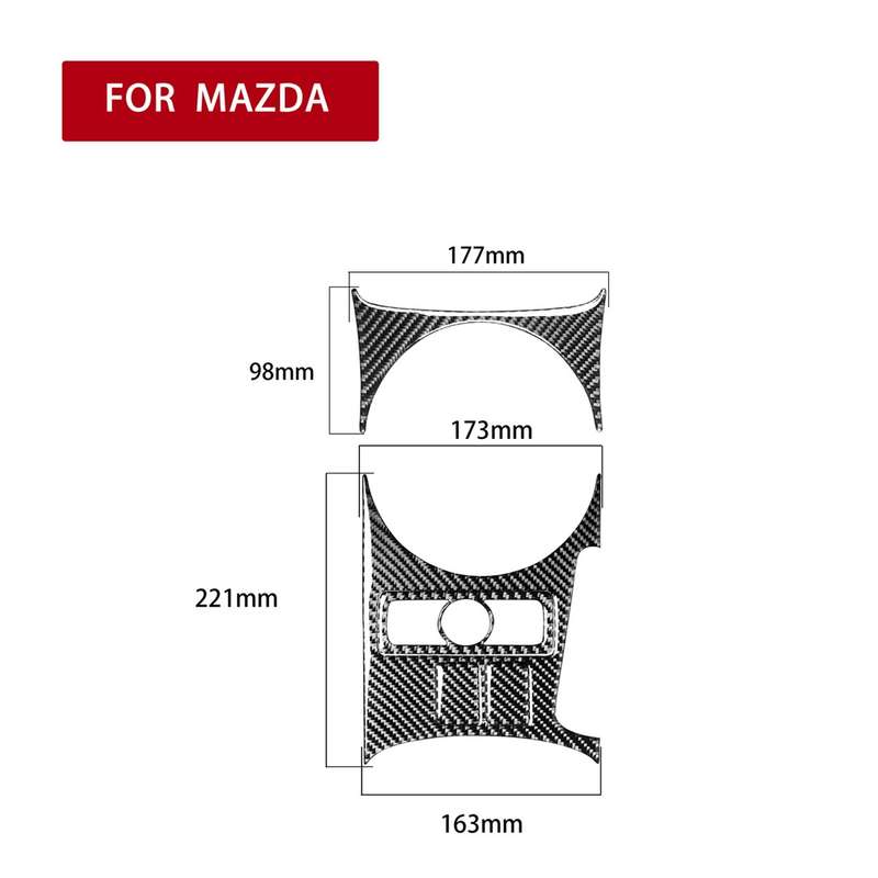 5 in 1 Car Carbon Fiber Gear Position Console Decorative Sticker for Mazda RX8 2004-2008, Left and R