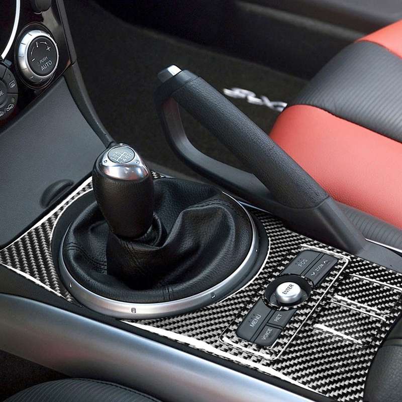 5 in 1 Car Carbon Fiber Gear Position Console Decorative Sticker for Mazda RX8 2004-2008, Left and R