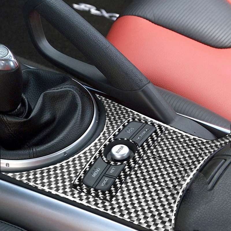 Car Carbon Fiber Gear Position Console Lower Decorative Sticker for Mazda RX8 2004-2008, Left and Ri