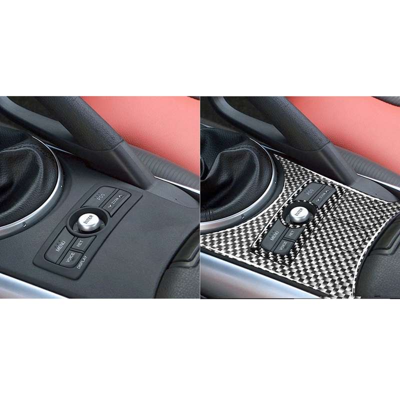 Car Carbon Fiber Gear Position Console Lower Decorative Sticker for Mazda RX8 2004-2008, Left and Ri