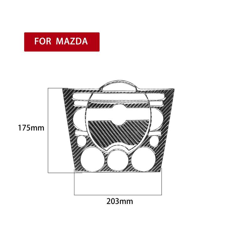3 in 1 Car Carbon Fiber Dashboard Multimedia Panel Decorative Sticker for Mazda RX8 2004-2008, Left