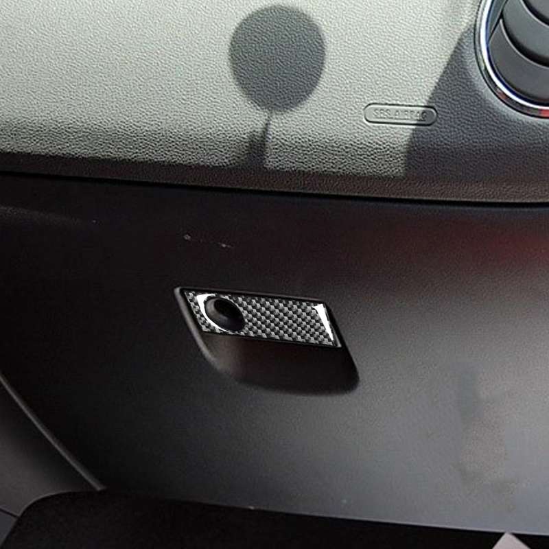Car Carbon Fiber Glove Box Storage Box Handle Decorative Sticker for Mazda RX8 2004-2008, Left and R