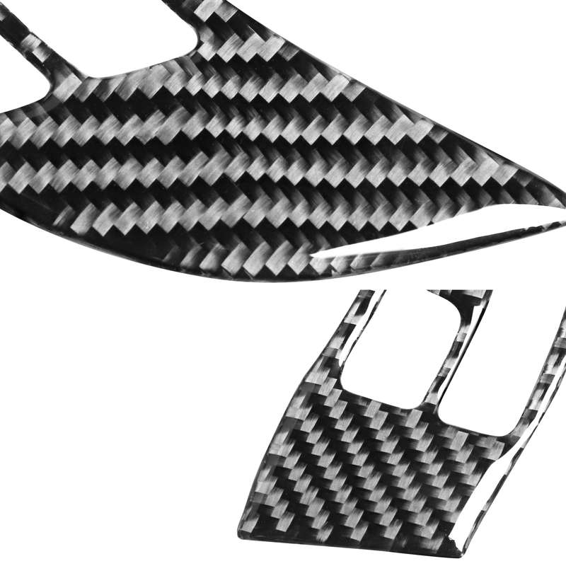 2 PCS Car Carbon Fiber Steering Wheel Decorative Sticker for Mazda RX8 2004-2008, Left and Right Dri