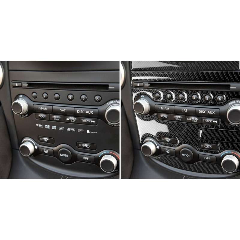 5 in 1 Car Carbon Fiber Air Conditioning Adjustment Panel Decorative Sticker for Nissan 370Z Z34 200