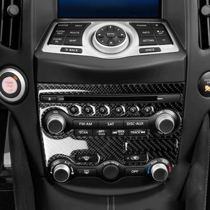 2 in 1 Car Carbon Fiber Air Conditioning Adjustment Panel Decorative Sticker for Nissan 370Z Z34 200