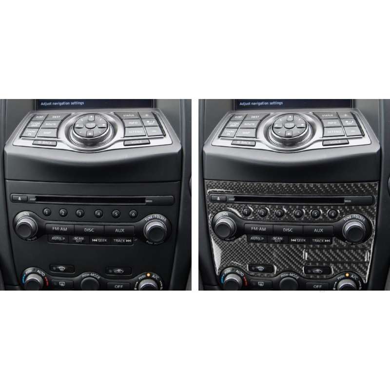 2 in 1 Car Carbon Fiber Air Conditioning Adjustment Panel Decorative Sticker for Nissan 370Z Z34 200