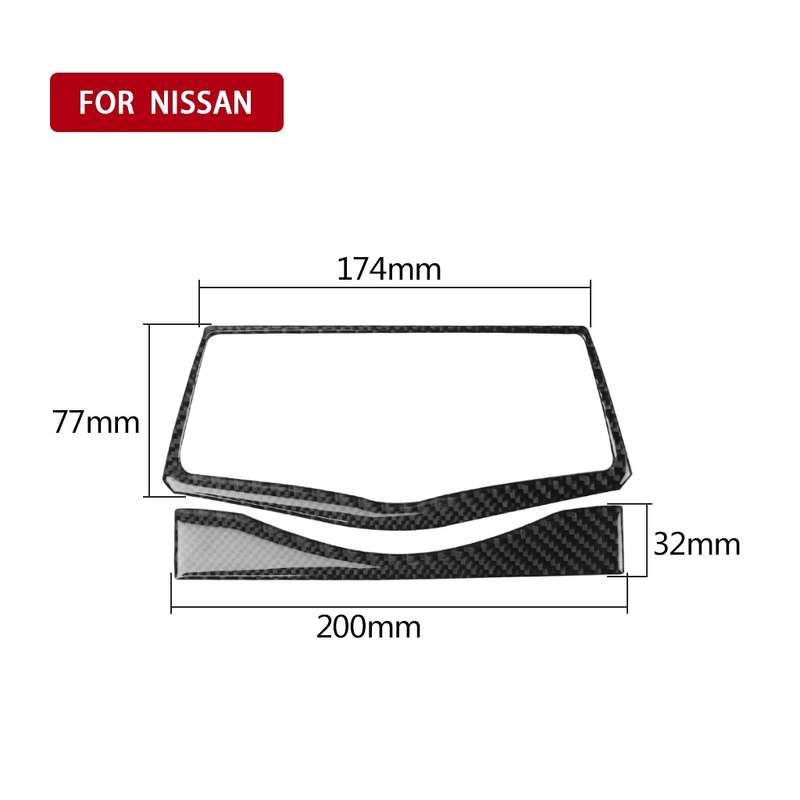 2 in 1 Car Carbon Fiber Multimedia Navigation Buttons Frame Decorative Sticker for Nissan 370Z Z34 2