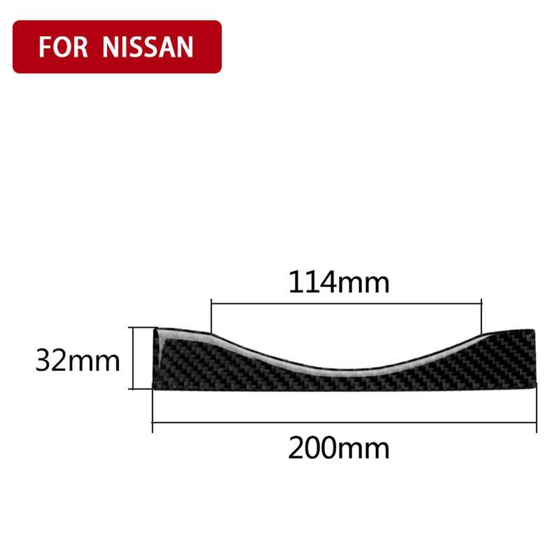 Car Carbon Fiber Multimedia Navigation Buttons Panel Decorative Strip for Nissan 370Z Z34 2009-, Lef