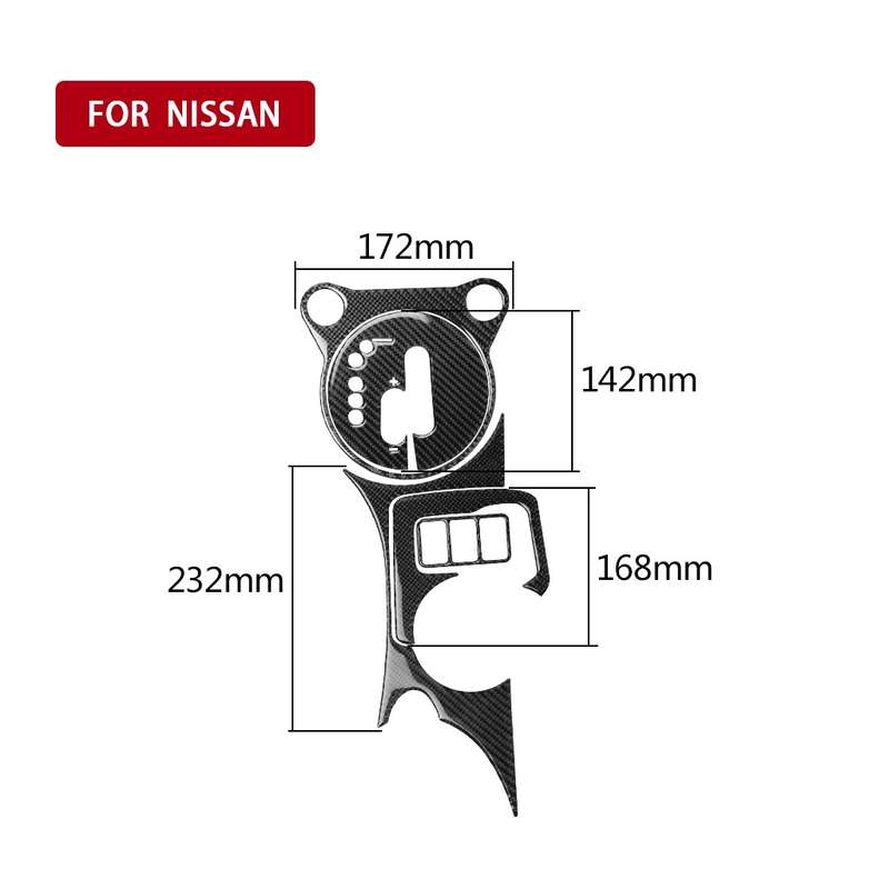 5 in 1 Car Carbon Fiber Gear Position Cup Holder Panel Decorative Sticker for Nissan 370Z Z34 2009-,