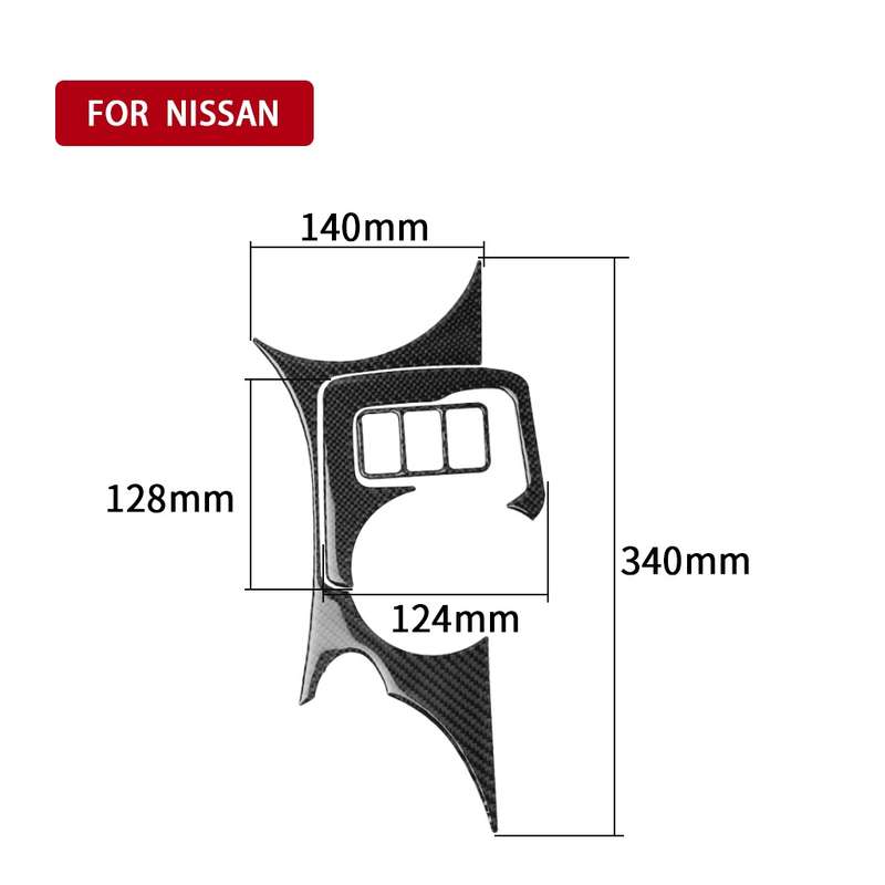 3 in 1 Car Carbon Fiber Central Control Cup Holder Panel Decorative Sticker for Nissan 370Z Z34 2009