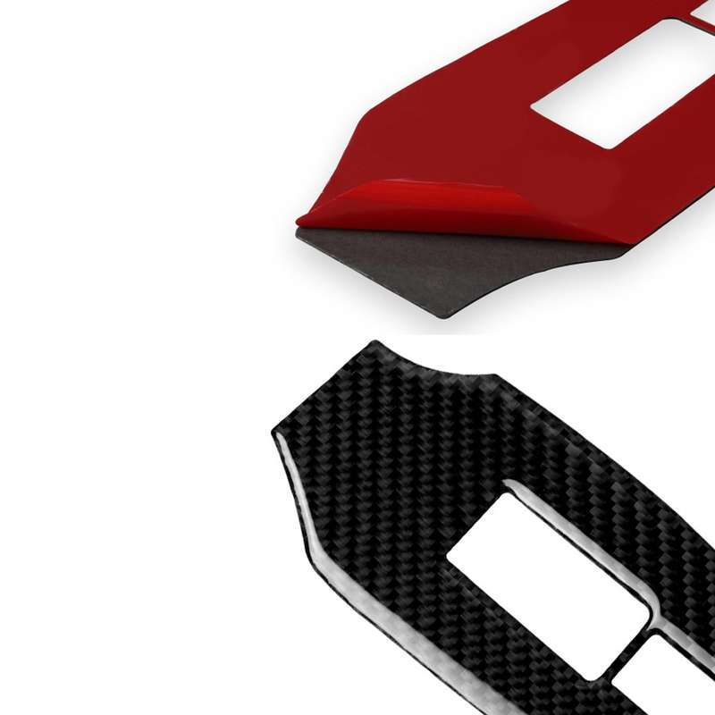 Car Carbon Fiber Vice Driving Side Door Lift Control Decorative Sticker for Nissan 370Z Z34 2009-, R