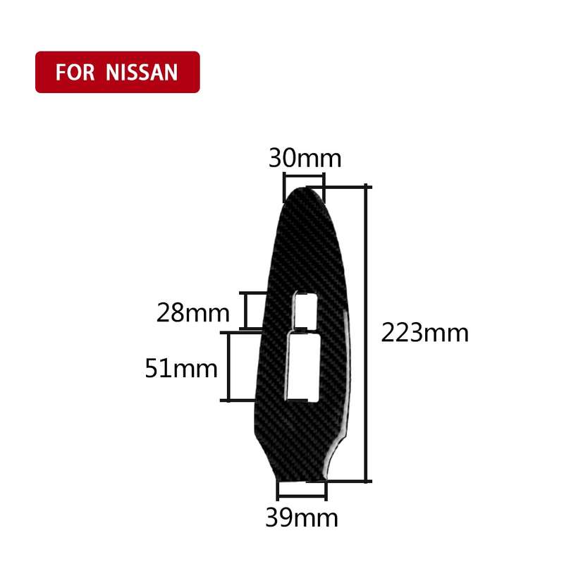 Car Carbon Fiber Vice Driving Side Door Lift Control Decorative Sticker for Nissan 370Z Z34 2009-, R