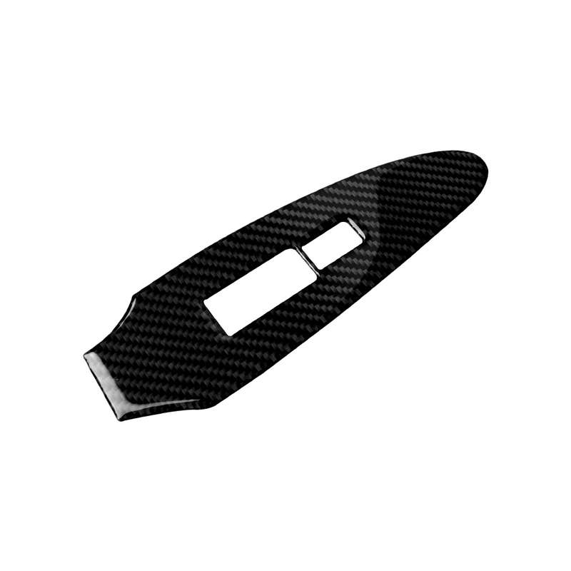 Car Carbon Fiber Vice Driving Side Door Lift Control Decorative Sticker for Nissan 370Z Z34 2009-, L