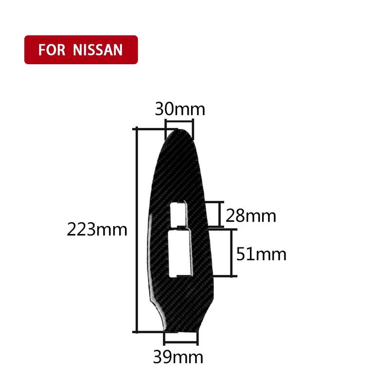 Car Carbon Fiber Vice Driving Side Door Lift Control Decorative Sticker for Nissan 370Z Z34 2009-, L