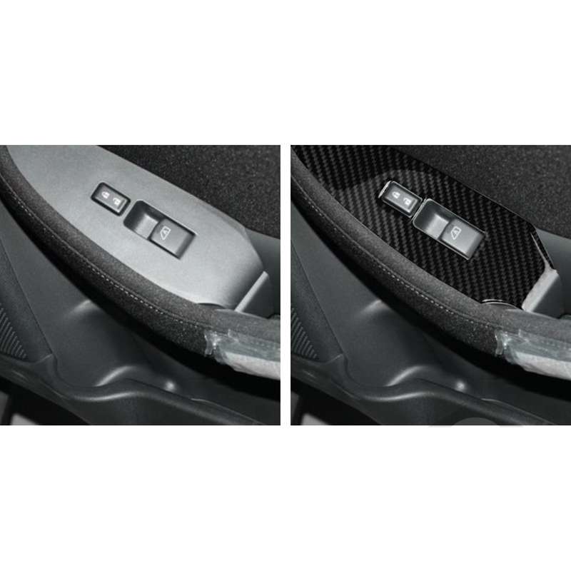 Car Carbon Fiber Vice Driving Side Door Lift Control Decorative Sticker for Nissan 370Z Z34 2009-, L