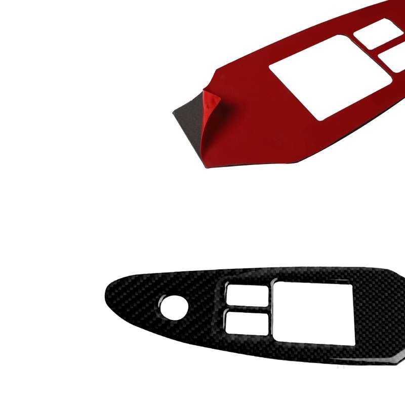 Car Carbon Fiber Main Driving Side Door Lift Control Decorative Sticker for Nissan 370Z Z34 2009-, R