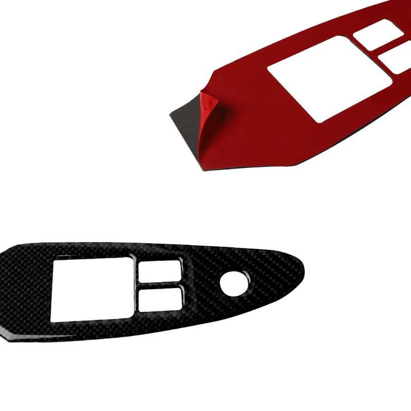 Car Carbon Fiber Main Driving Side Door Lift Control Decorative Sticker for Nissan 370Z Z34 2009-, L
