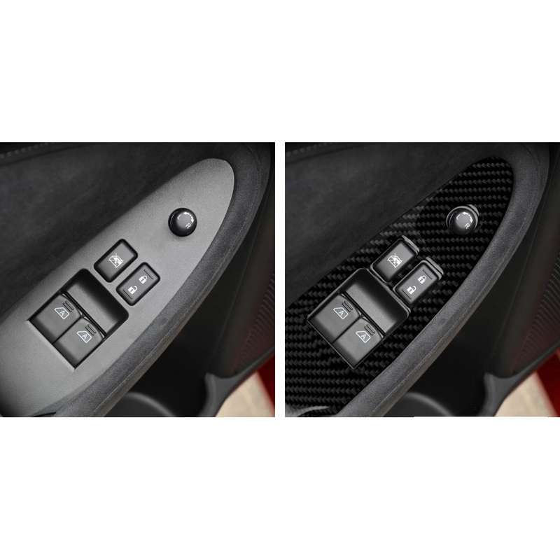 Car Carbon Fiber Main Driving Side Door Lift Control Decorative Sticker for Nissan 370Z Z34 2009-, L