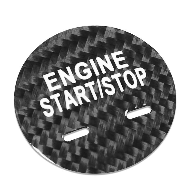 Car Carbon Fiber Engine Start Button Decorative Cover Trim for Cadillac XTS (Black)
