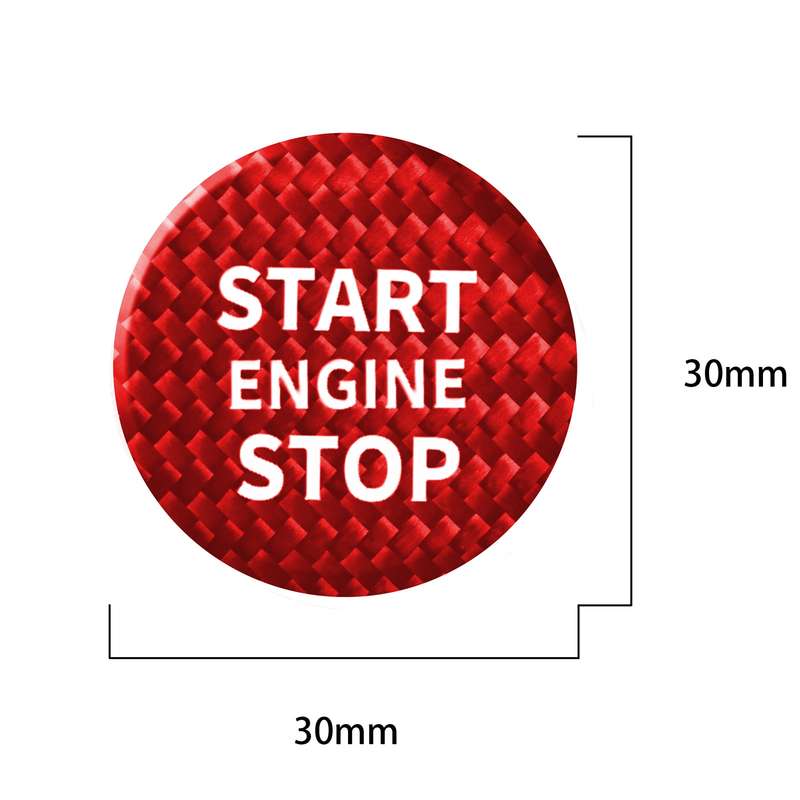 Car Carbon Fiber Engine Start Button Decorative Cover Trim for Volkswagen Tiguan L 2017-2019 (Black)