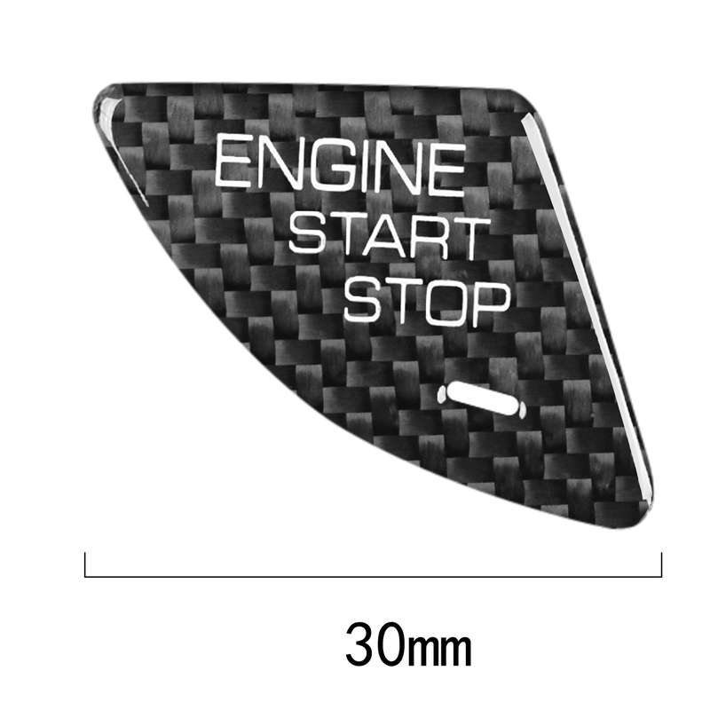 Car Carbon Fiber Engine Start Button Decorative Cover Trim for Cadillac ATS / ATS-L (Black)