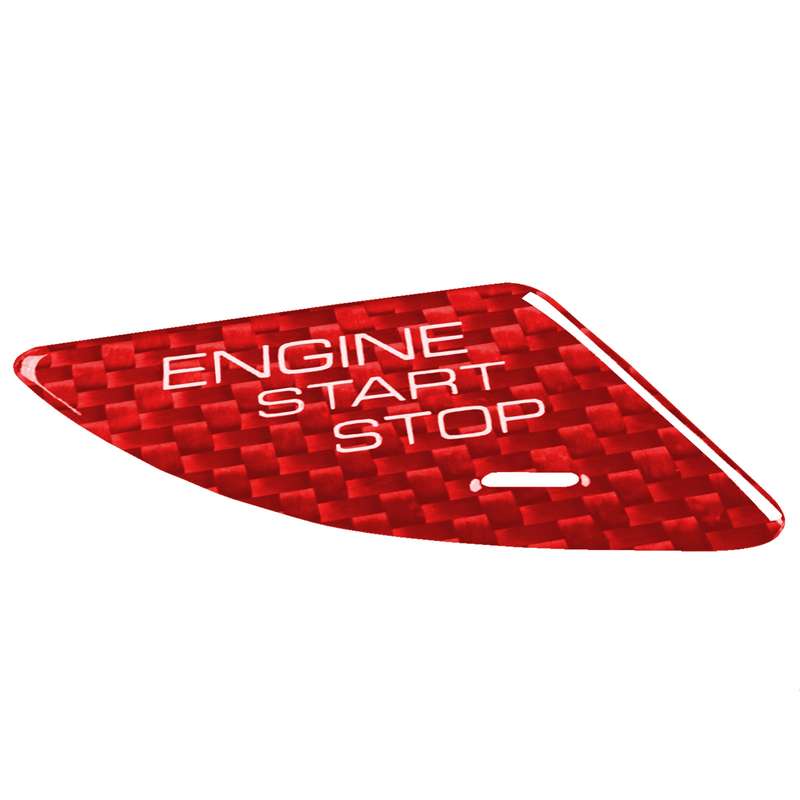 Car Carbon Fiber Engine Start Button Decorative Cover Trim for Cadillac ATS / ATS-L (Black)
