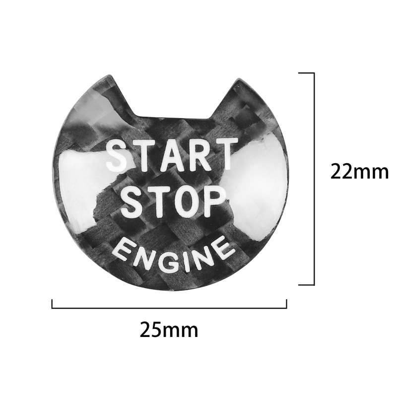 Car Carbon Fiber Engine Start Button Decorative Cover Trim for Nissan / Infiniti (Black)
