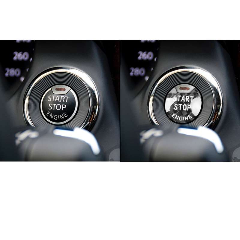 Car Carbon Fiber Engine Start Button Decorative Cover Trim for Nissan / Infiniti (Black)