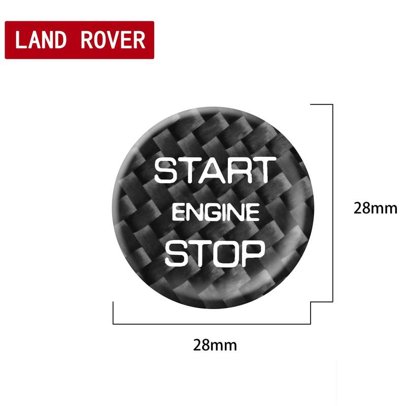 Car Carbon Fiber Engine Start Button Decorative Cover Trim for Land Rover Discovery 2016-2019 (Black