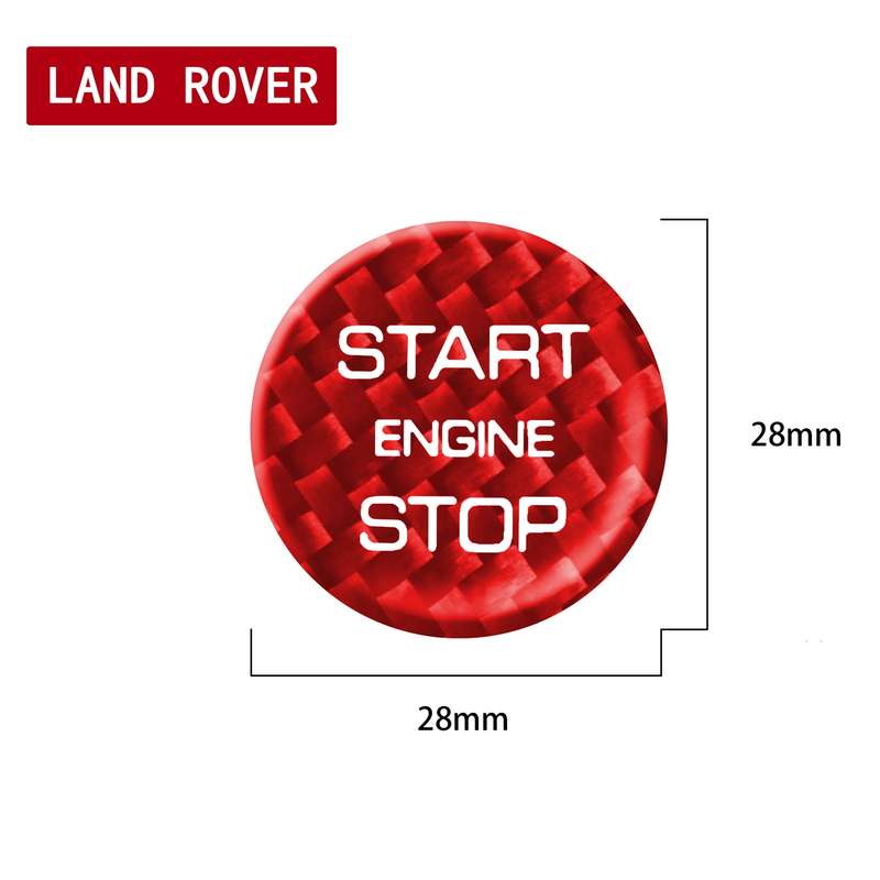 Car Carbon Fiber Engine Start Button Decorative Cover Trim for Land Rover Discovery 2016-2019 (Black