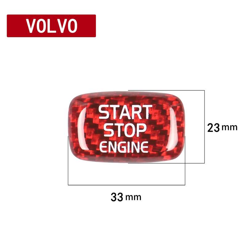 Car Carbon Fiber Engine Start Button Decorative Cover Trim for Volvo V40 2013-2019 (Black)