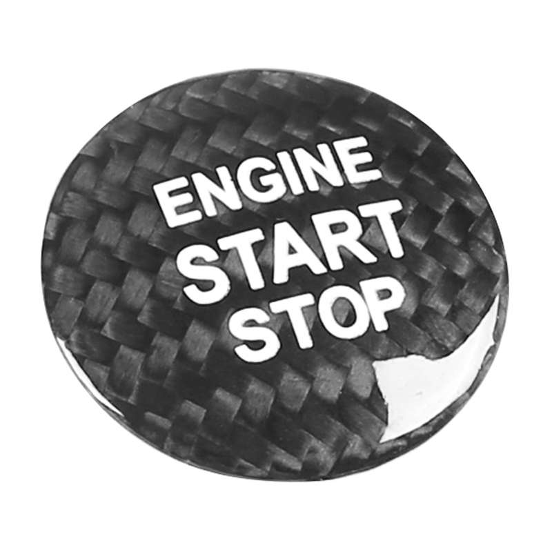 Car Carbon Fiber Engine Start Button Decorative Cover Trim for Toyota Highlander (Black)