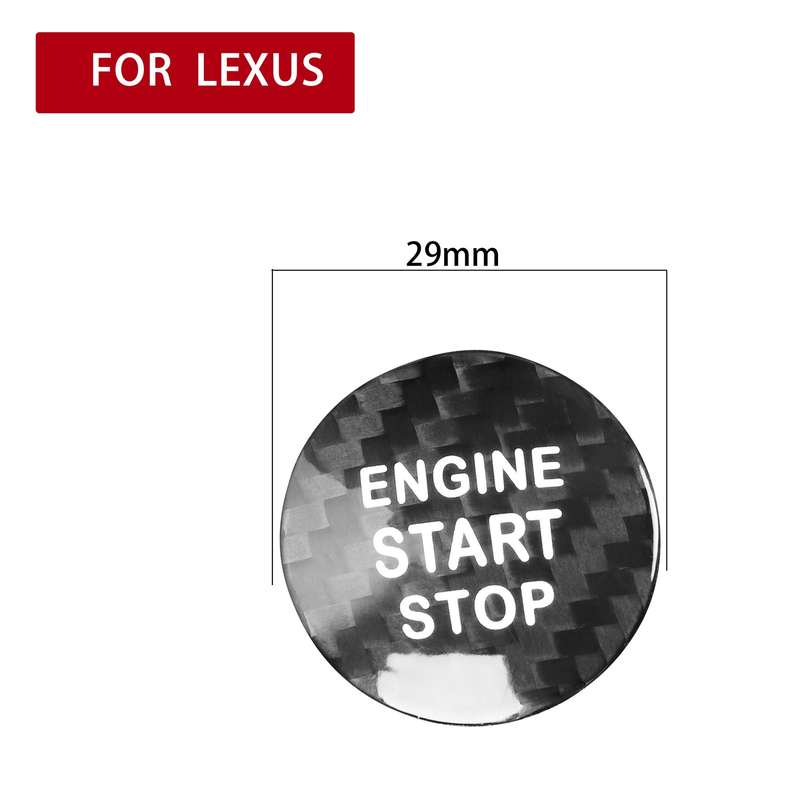 Car Carbon Fiber Engine Start Button Decorative Cover Trim for Toyota Highlander (Black)
