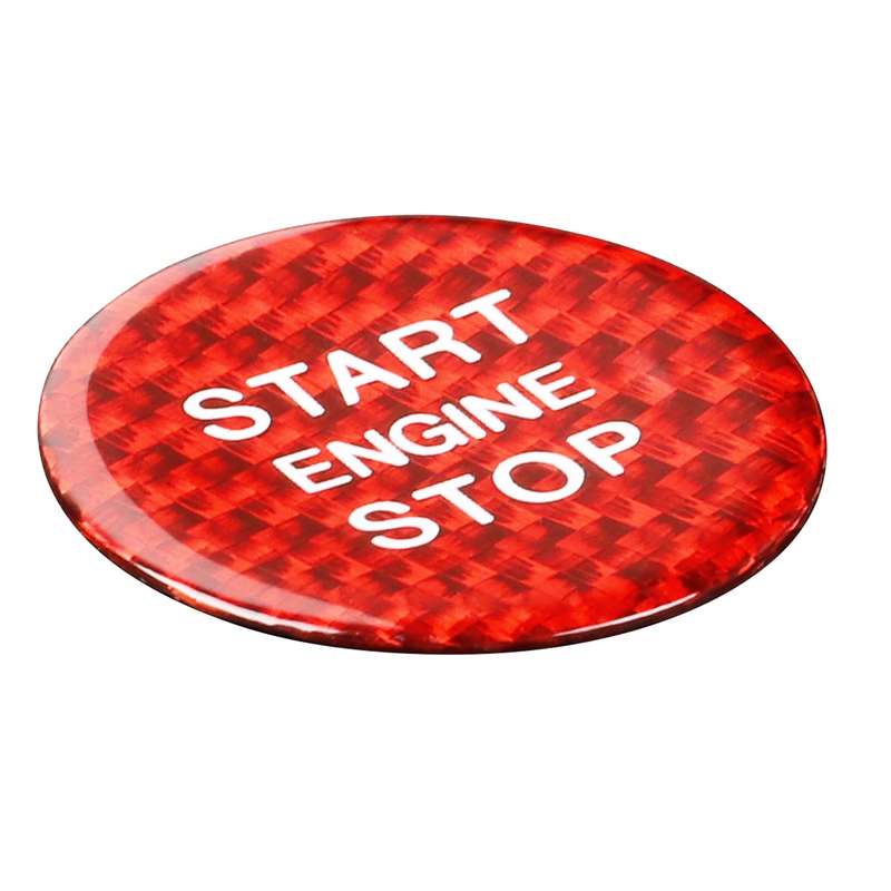 Car Carbon Fiber Engine Start Button Decorative Cover Trim for Toyota Highlander (Black)
