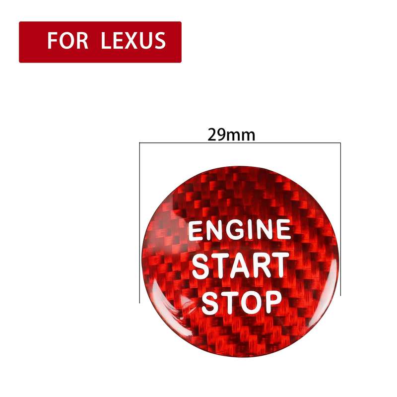 Car Carbon Fiber Engine Start Button Decorative Cover Trim for Toyota Highlander (Black)