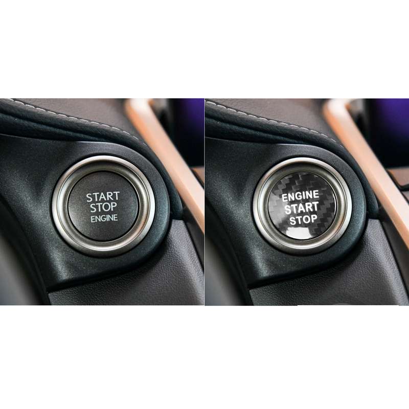 Car Carbon Fiber Engine Start Button Decorative Cover Trim for Lexus NX200 (Red)