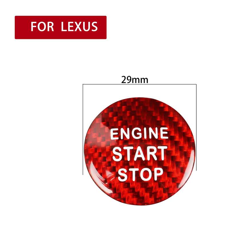 Car Carbon Fiber Engine Start Button Decorative Cover Trim for Lexus NX200 (Red)