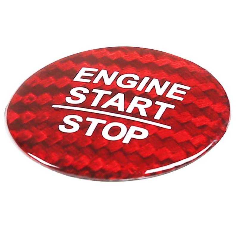 Car Carbon Fiber Engine Start Button Decorative Cover Trim for Honda CRV 2017-2019 (Black)
