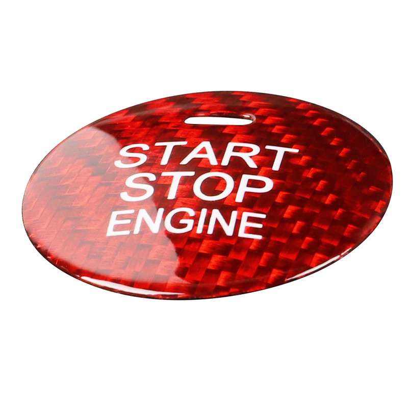 Car Carbon Fiber Engine Start Button Decorative Cover Trim for Mazda CX-8 (Black)