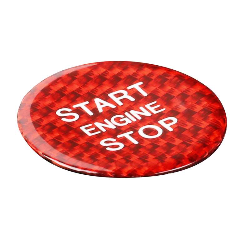 Car Carbon Fiber Engine Start Button Decorative Cover Trim for Audi A3 (Black)