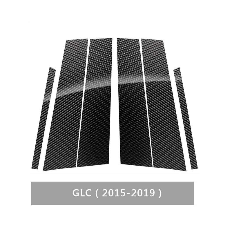 Car Carbon Fiber B Pillar Decorative Sticker for Mercedes-Benz GLC 2015-2019, Left and Right Drive U