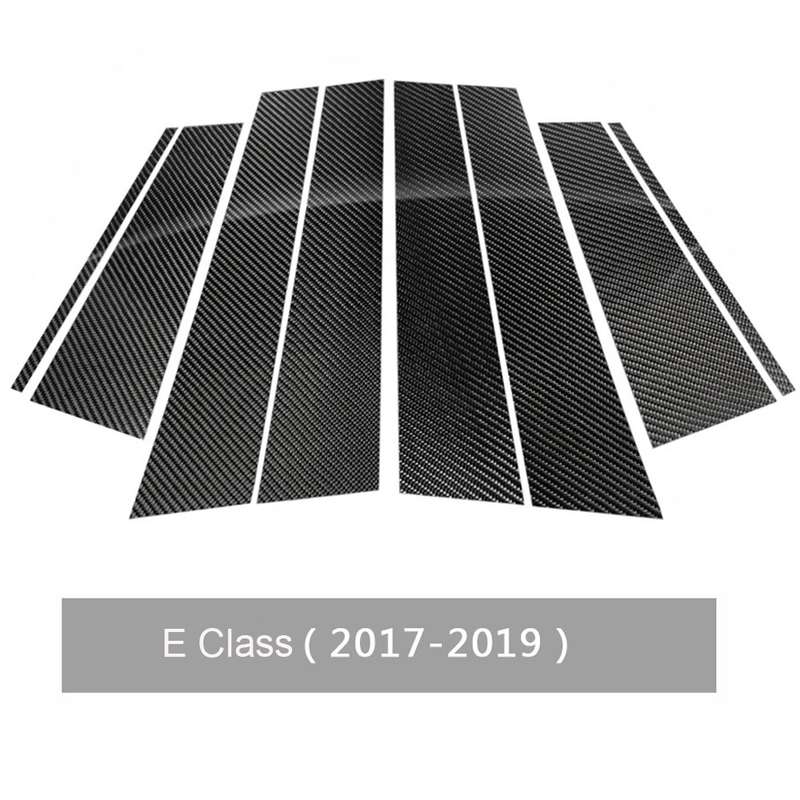 Car Carbon Fiber B Pillar Decorative Sticker for Mercedes-Benz E-Class 2017-2019, Left and Right Dri
