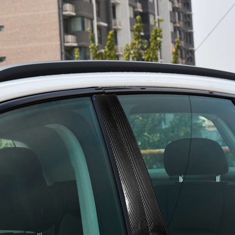 10 in 1 Car Carbon Fiber Center Pillar Decorative Sticker for Audi Q7 / SQ7 4M 2016-2019, Left and R