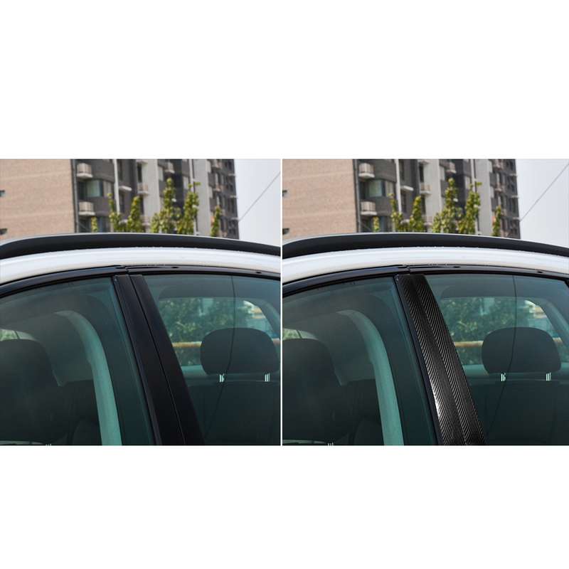 10 in 1 Car Carbon Fiber Center Pillar Decorative Sticker for Audi Q7 / SQ7 4M 2016-2019, Left and R