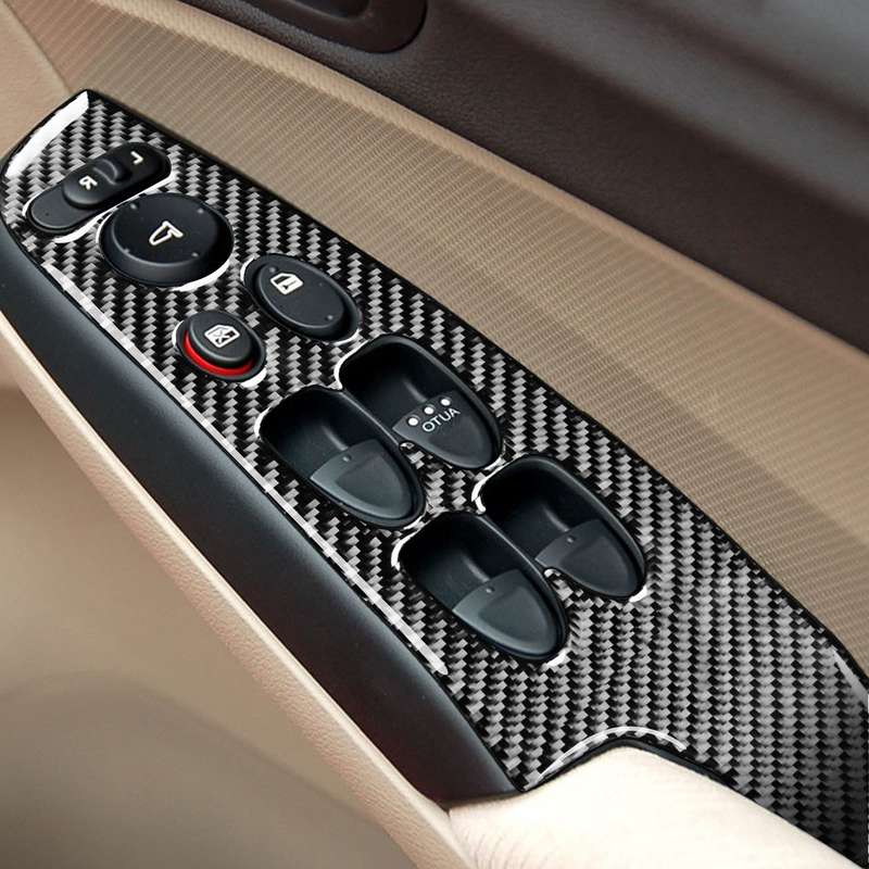4 in 1 Car Carbon Fiber Glass Lift Panel Decorative Sticker for Honda Civic 8th Generation 2006-2011