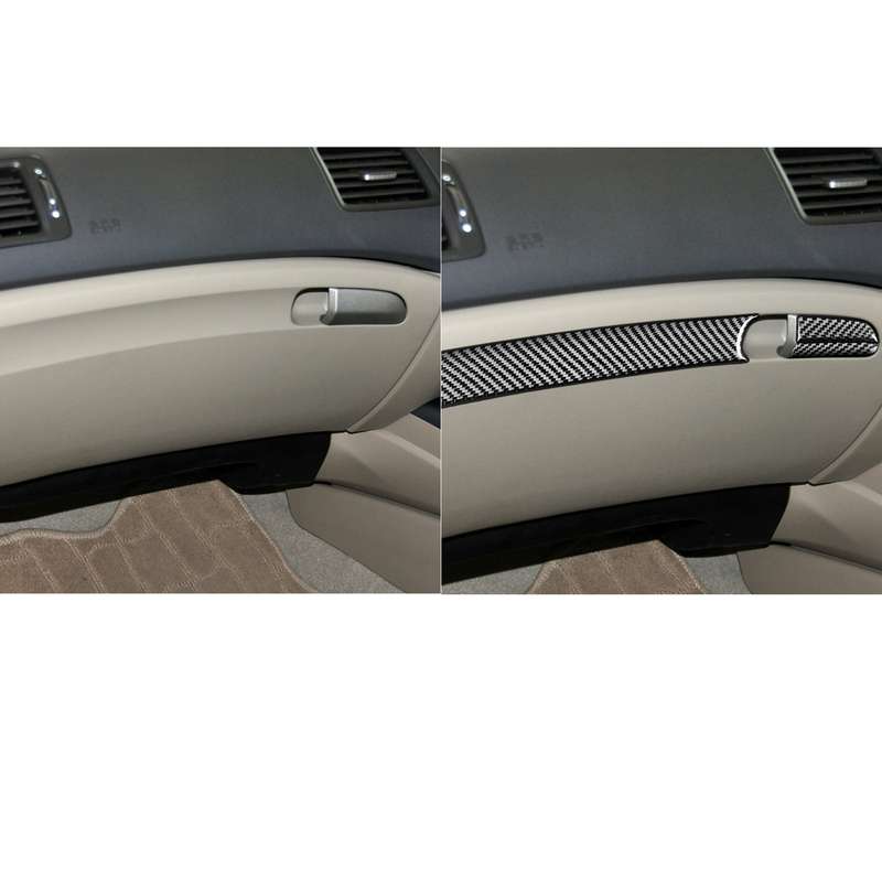 3 in 1 Car Carbon Fiber Front Passenger Seat Storage Box Decorative Sticker for Honda Civic 8th Gene