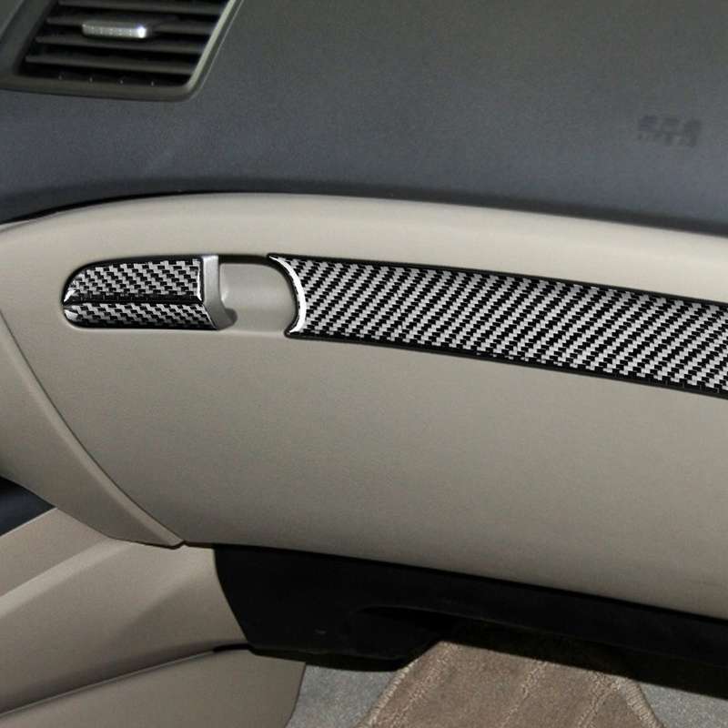 3 in 1 Car Carbon Fiber Front Passenger Seat Storage Box Decorative Sticker for Honda Civic 8th Gene