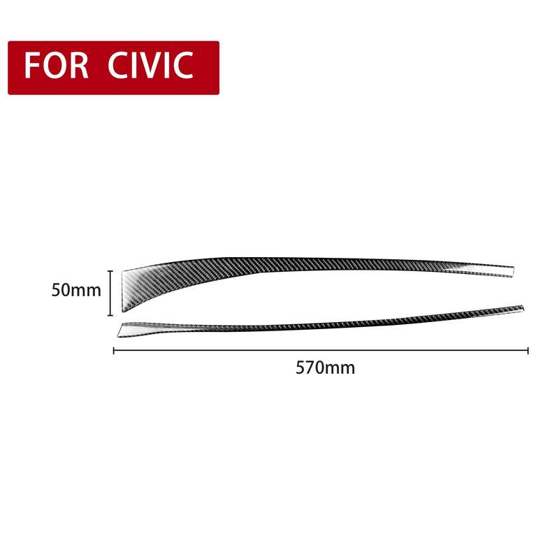 2 in 1 Car Carbon Fiber Front Passenger Seat Decorative Stripe for Honda Civic 8th Generation 2006-2