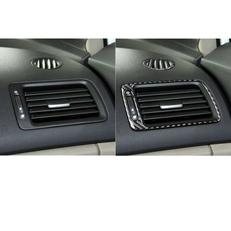 3 in 1 Car Carbon Fiber Front Passenger Seat Air Outlet Decorative Sticker for Honda Civic 8th Gener