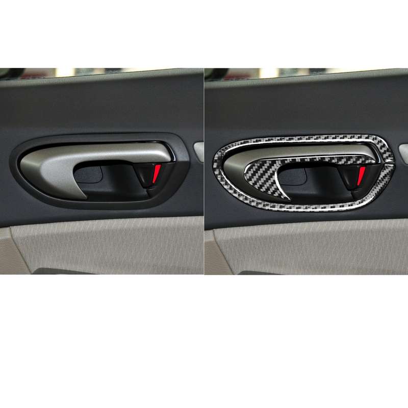 8 in 1 Car Carbon Door Handle Decorative Sticker for Honda Civic 8th Generation 2006-2011, Left and